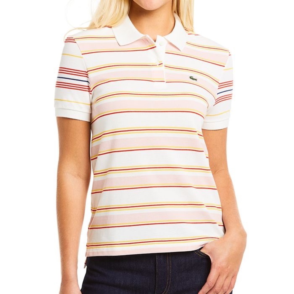 Lacoste Striped Cotton Polo Shirt